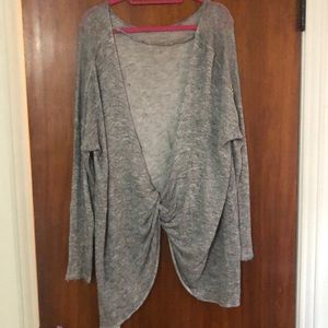 FREE PEOPLE oversized open back soft gray sweater!